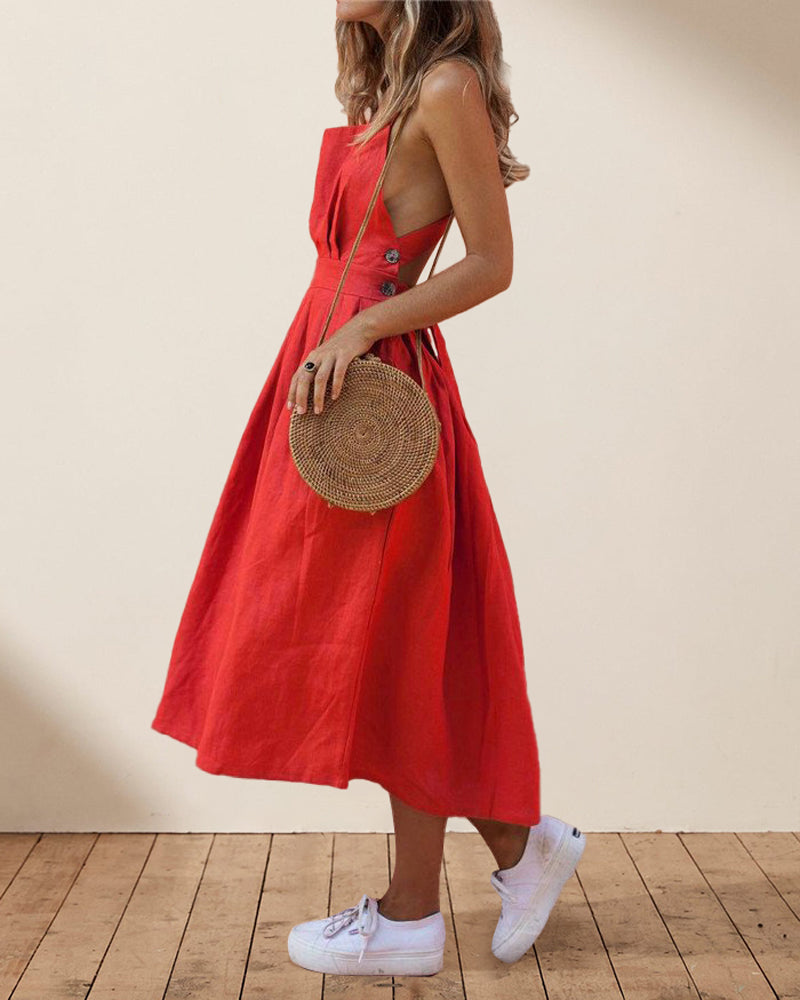 Backless Lace Up Summer Dress